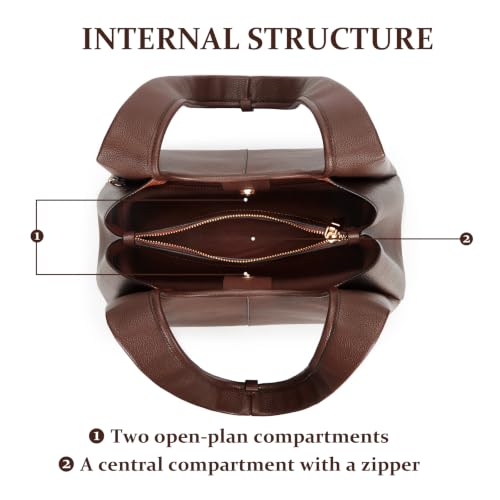 Image of Women's Top Handle Handbag Small Satchel Bags Trendy Hobo Purse Crossbody Bag Faux Leather Shoulder Bag Satchel Purse