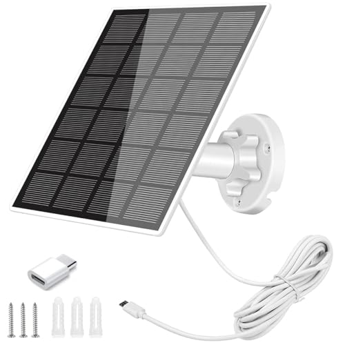 Solar Panel for Security Camera 5W USB Solar Panel Charger Ip65 Waterproof Solar Charger with 360°adjustable Mounting 9.1ft Micro USB Port Charging Cable USB-C Port (1pcs) Solar Panel for Security Camera 5W USB Solar Panel Charger Ip65 Waterproof Solar Charger with 360°adjustable Mounting 9.1ft Micro USB Port Charging Cable USB-C Port (1pcs)