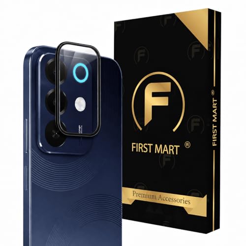 Image of FIRST MART Black Camera Ring Guard Protector for Realme 15X | Tempered Glass with Metal Alloy Rings, HD Clear, Scratch Resistant, Case-Friendly | Pack of 1