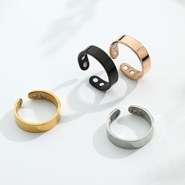 4beauty Therapy Blood Sugar Control Ring | Adjustable Magnetic Therapy Ring for Blood Sugar Management |Lymphatic Drainage, Pain Relief (Gold) - Image 2 thumbnail