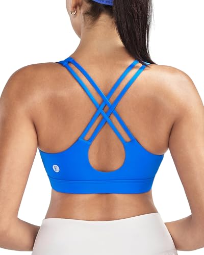 Image of RUNNING GIRL Sports Bras for Women High Support,Criss-Cross Back Strappy Bra Moulded Cup High Impact Workout Crop Tops