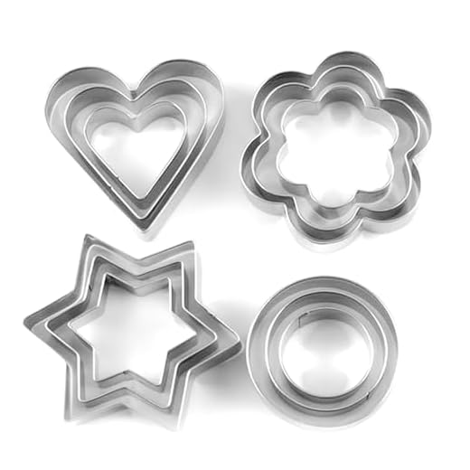 SYGA 12 Pieces Cookie Cutter Stainless Steel Cookie Cutter with Different Shape