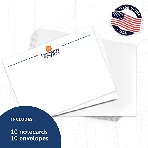 Image of Desert Cactus University of Virginia Notecards 10 Pack Stationery Cardstock Cavaliers UVA Wahoos Includes Envelopes Memo Party Thank You (Notecard 1b)