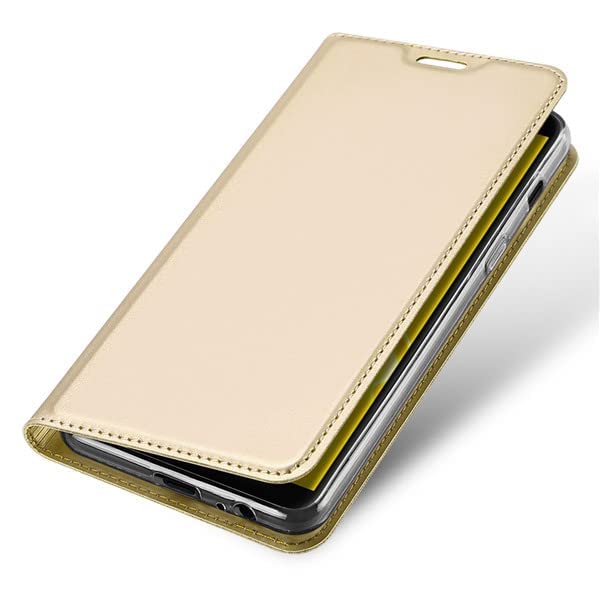 ConnectPoint Hard Flip Cover for Samsung Galaxy S6 Edge, Leather Wallet Book Flip Folio Stand View Cover with Card Slots and Magnetic Closure for Samsung Galaxy S6 Edge 5.1" - Gold