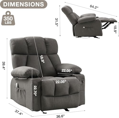 Sillón Plegable Reclinable con Masaje y Calor miniatura 3