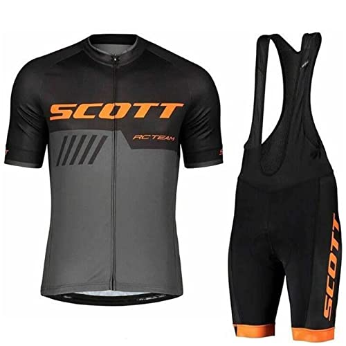 Traje Ciclismo Hombre Verano Conjunto Bicicleta Ropa MTB Maillot Bici Manga Corta con 3D Almohadilla De Gel para Bicicleta MTB Ciclista Bici (Grey,XL)