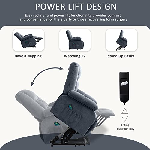 Bosmiller Power Lift Recliner Chair Recliners For Elderly With Heat And Massage Recliner Chair For Living Room With Infinite Position And Side Pocket,Usb Charge Port #TOP3