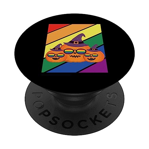 LGBTQ - Occhiali LGBT con bandiera del Gay Pride, per Halloween, motivo: zucca arcobaleno PopSockets PopGrip Intercambiabile