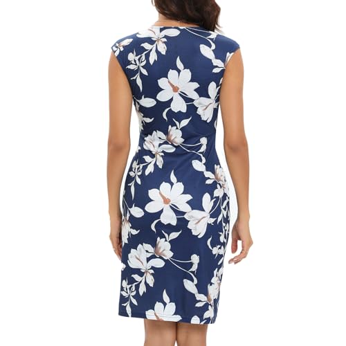 Image of Gabefine Wrap Dresses for Women 2025 Summer Casual Sleeveless Bodycon Formal V Neck Dress Elegant Evening Party Dresses