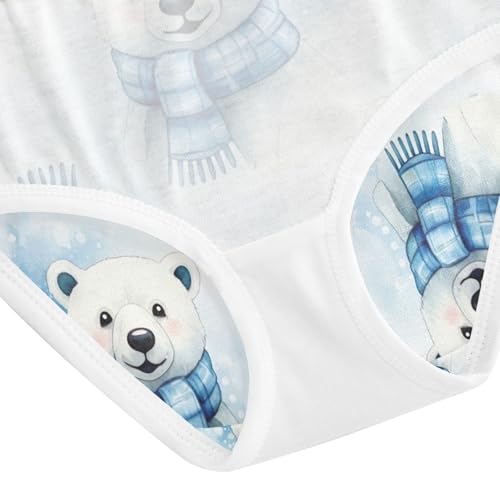Toddler Girl Briefs, Watercolor Cute Bears Girls Underwear Cotton, 2–8 Years4