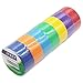 JTEEY Colored Masking Tape, Rainbow Color Painters Tape Labelling Tape for Kids Fun Arts DIY, Identification,Cording,Moving Boxes,Home Decoration, Office Supplies（7pack）