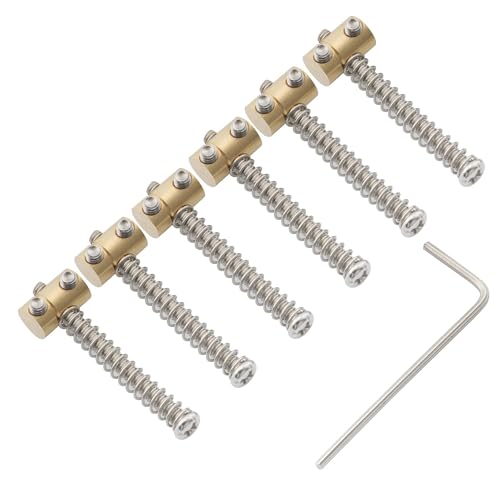 Musiclily Pro 10.8mm Small Barrel Brass Telecaster Saddles for Fender Squier Tele Style Electric Guitar Original Color (Set of 6) - Image 3