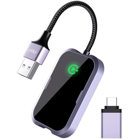ySky Wireless Carplay Adapter, Converts Wired to Wireless carplay Adapter for iPhone, Wireless Control Carplay for Cars from 2017 & for iPhone iOS 10+,Mini Car Play Adapter for iPhone (Plug & Play) Cover
