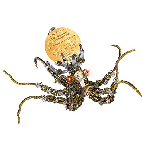 Metalowa łamigłówka 3D, mechaniczny mechaniczny zestaw do ośmiornicy w modelu z 3 kolorami lampy, układanki 3D dla dorosłych i nastolatków, ornament (2400pcs+)