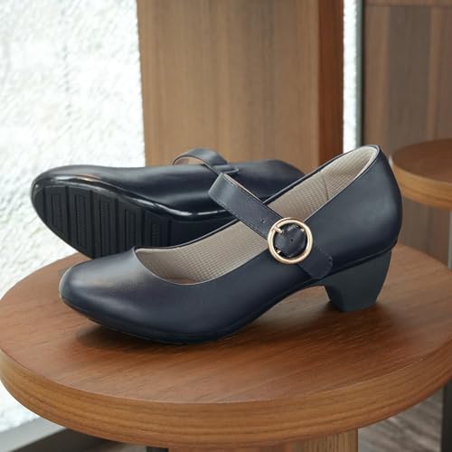 Image of Women Mary Janes Pumps Chunky Shoes Dress Shoes