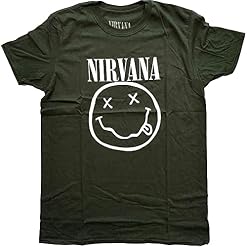 Rock Off Nirvana White Smile Officiel T-Shirt Hommes Unisexe - Les Beatles, Paul McCartney, John Lennon, RIngo Starr, George Harrison