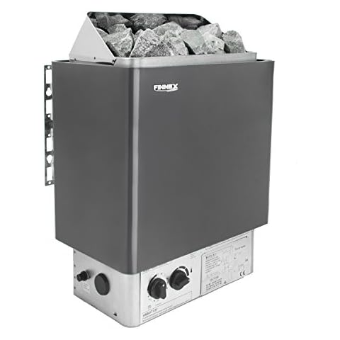 Finnex Electric Sauna Heater — Spa Heater with Heat Rocks — Built-In Thermostatic Control — Heats Up Quickly — Automatic Safety On/Off Timer — Supports Body Detox & Weight Loss (3KW Including Stones) Cover