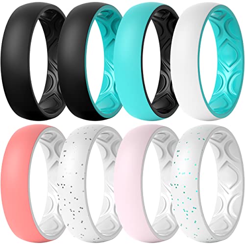 Alliances en silicone respirant femme évite les blessures de bague