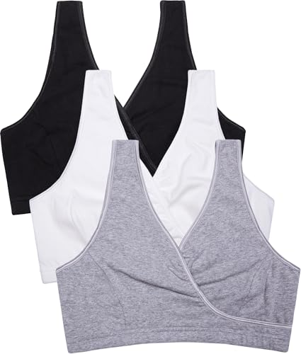 Image of CAKYE 3 Pack Maternity Nursing Sleep Bra Breastfeeding Cotton Bralette