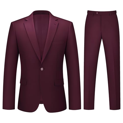Mens 2 Piece Slim Fit Suit Jacket & Pants