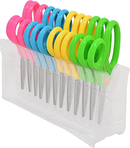 Westcott 5’’ Pointed Safety Scissors For Kids With Anti-Microbial Protection, Assorted, Pack Of 12 (14872) #TOP1