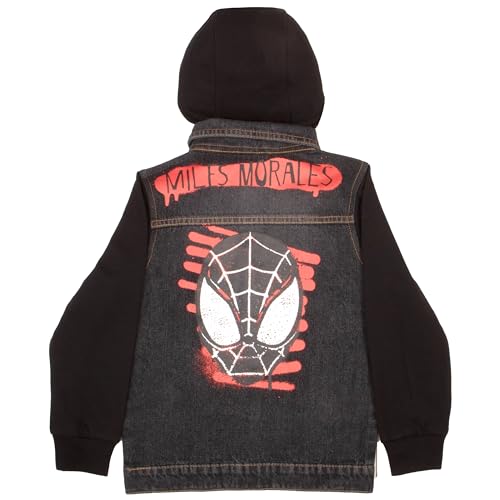 Marvel Spiderman Jean Jacket with Hoodie Spider-Man Miles Morales Denim Jacket for Little and Big Kid Boys Fashion Jacket2