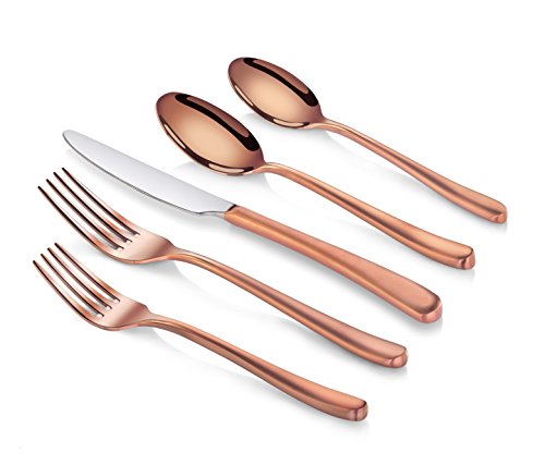 Artaste-56983-Rain-II-Forged-1810-Stainless-Steel-Flatware-20-Piece-Set-Antique-Copper-Finished-Service-for-4 Artaste 56983 Rain II Forged 1810 Stainless Steel Flatware 20 Piece Set Antique Copper Finished Service for 4
