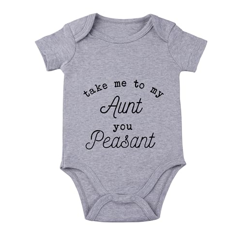 Image of listery Take Me To My Aunt You Peasant Baby Funny auntie Baby Bodysuit Cute Aunt White Baby Clothes 0-12