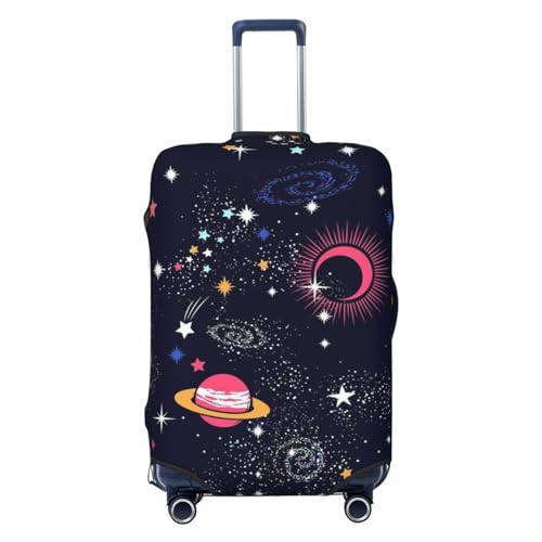 EdNeY Space Planets Travel Luggage Cover Elastic Anti-scratch Suitcase Cover Protector Spandex Stretch Luggage Baggage Covers Fits 25-28 Inch Luggage,L