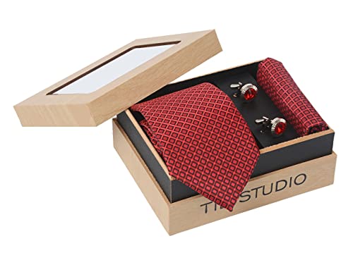 Image of TIE STUDIO Men's Necktie Pocket Square & Cufflinks