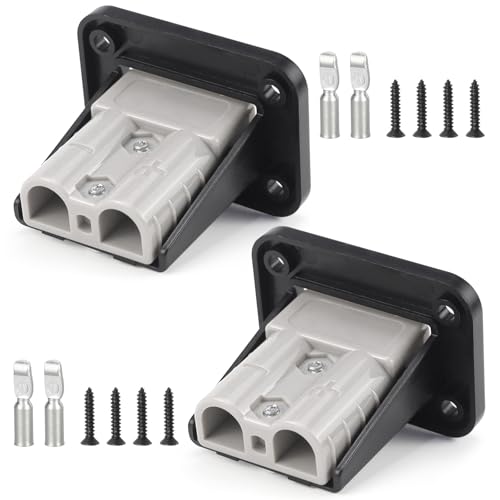 LPZMPZ 2 Stück Unterputz Einbaurahmen 50A Kompatibel mit Anderson SB50 Stecker Batterieanschluss 50 A Stecker für Gabelstapler Auto Wohnmobil LKW Wohnwagen Boot Solaranlagen