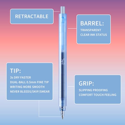 Image of KaCo ROCKET Gel Pens 4 Pieces 0.5mm Black Ink