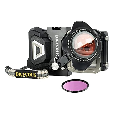 DIVEVOLK SeaTouch 4 MAX kit with 0.6X Wide Angle Lens for iPhone 12/12 Pro/12 Pro max/13/13 Pro/13 pro max/14/14 PLUS/14 PRO/14 PRO MAX/15/15PRO/15 PRO MAX Cover