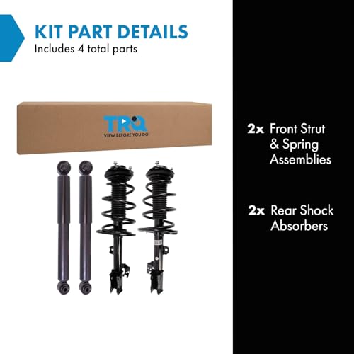 Image of TRQ Front and Rear Complete Strut Assembly & Shock Absorber Kit Complete Strut & Coil Spring Assembly Compatible with 2014-2019 Toyota Highlander