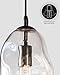CASAMOTION Modern Black Pendant Lights Kitchen Island Dining Room Table Bedroom Clear Art Glass Gunmetal Hardware Handcrafted Organic Globe Large Hanging lamp Shade 12