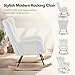 HomeEterna Nursery Rocking Chair, Upholstered Baby Fluffy Glider Rocker, Reading Chair with High Backrest, Accent Side Chairs for Living Room, Bedroom, Nursing