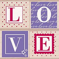 Love Letters Wood Mounted Rubber Stamp Set (LP026)