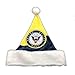 USA Navy Christmas Santa Hat, Blue & Yellow