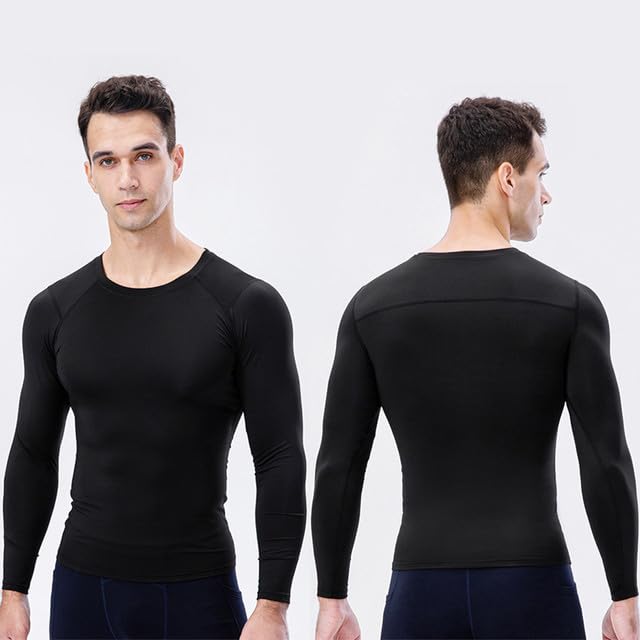 3-teiliges Langarmshirt, Kompressionsshirt für Herren, Sportshirt Langarm Funktionsshirt Atmungsaktiv Und Feuchtigkeitsableitend