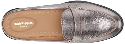 Hush Puppies Bailey Penny Mule, Gunmetal Metallic Leather, 5.5 M Us #TOP4
