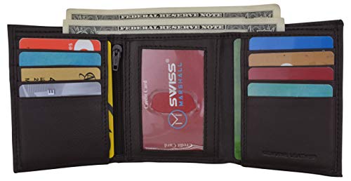 RFID Blocking Mens Trifold Wallet W/Removable Credit Card ID Holder3