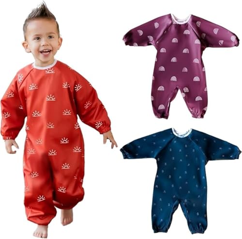 Image of Full Body Baby Bibs - Long Sleeve, Mess Proof Bibs for 6-24 Months - Machine Washable