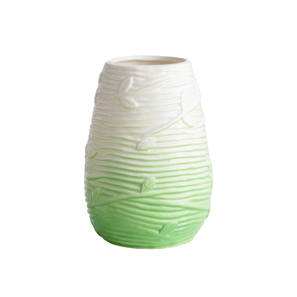 Vase Ceramic Vase Office Hydroponic Flower Device Home Entrance Living Room Flower Arrangement Ornaments Ceramic Vase(C)
