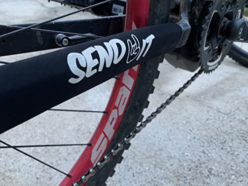 Dubbs Hardware Chainstay Protector - Mtb Chain Guard - Bike Frame Protection Send It - Mtb Bicycle Neoprene (White) #TOP6