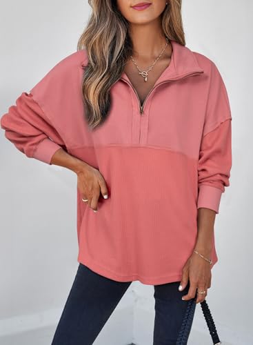 Image of SHEWIN Women Fall Sweatshirt Casual Half Zip Pullover Fall Top 2026 Clothes
