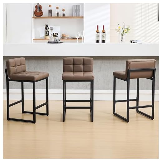 FIRAVOE Set of 3 Modern Bar Stools