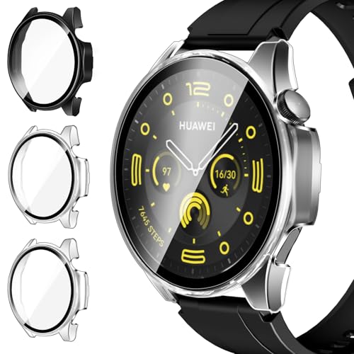 [Modello Compatibile] ---- Appositamente progettato per Custodia per Huawei Watch GT 4 46mm, non adatto per altri modelli. Posizione precisa del foro, comodo da usare tutti i pulsanti dell'orologio e ogni pulsante può essere facilmente azionato. (NOTA: Il pacchetto contiene solo custodie, Watch e Watch Band non sono inclusi.)