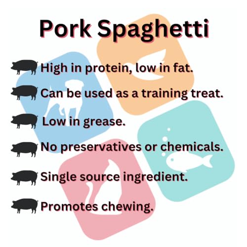 Dog Spaghetti Schweinefleisch Schweinefleisch Darm Schnüre Natürlich Getrocknet Kaustangen Verschiedene Mengen erhältlich (500g Pack)