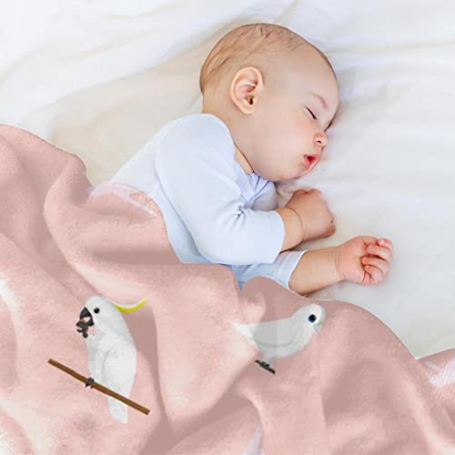 Couverture polaire microfibre perroquets 150x200 cm pour lit