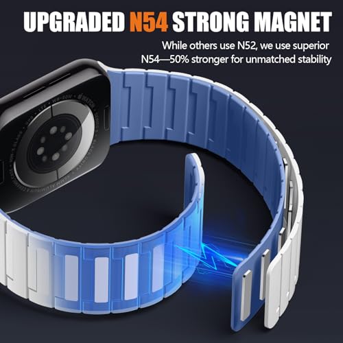 Image of SNBLK Magnetic Watchband Compatible with Apple Watch for Men 44mm 45mm 46mm 49mm 42mm 41mm 40mm 38mm Women, Silicone Sport Strong Magnet Strap for iWatch Series 11 Ultra 3 Ultra 2 Se 10 9 8 7 6 5 4 1